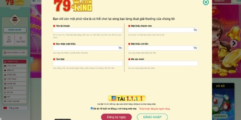 Đăng ký 79king – Trải nghiệm sân chơi đổi thưởng đỉnh cao