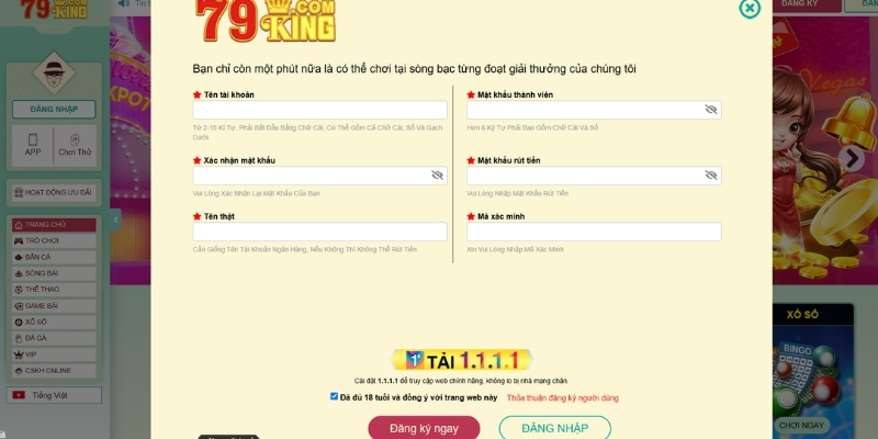Đăng ký 79king - Trải nghiệm sân chơi đổi thưởng đỉnh cao 1 huong dan dang ky 79king tren may tinh va dien thoai